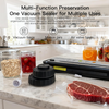 MEGAWISE Vacuum Sealer Machine, Dry & Moist Modes, Hose, 10 Bags & 20 Mason Jar Lids, Compact Home Food Storage Sealer