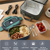 MEGAWISE Heated Lunch Box, 1.5L Portable Food Warmer with Utensils