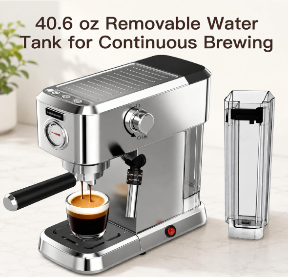 MEGAWISE Espresso Machine with 20Bar High-Pressure Extraction