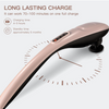 MEGAWISE Cordless Handheld Back Massager w/Rechargeable 3200mAh Battery, 5 Speed and 5 +2 Massage Nodes with Hard, Medium and 2 Soft Silicone Nodes; Massage While Moving Around (Rose Gold)