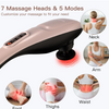 MEGAWISE Cordless Handheld Back Massager w/Rechargeable 3200mAh Battery, 5 Speed and 5 +2 Massage Nodes with Hard, Medium and 2 Soft Silicone Nodes; Massage While Moving Around (Rose Gold)