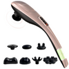 MEGAWISE Cordless Handheld Back Massager w/Rechargeable 3200mAh Battery, 5 Speed and 5 +2 Massage Nodes with Hard, Medium and 2 Soft Silicone Nodes; Massage While Moving Around (Rose Gold)