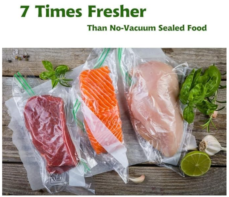 MegaWise 5 roll Vacuum Sealer Machine Bags, 6 inch wide and 19.6 Feet Long for Megawise & other brand vacuum Perfect for Meal Prep and Sous Vide Cooking (6