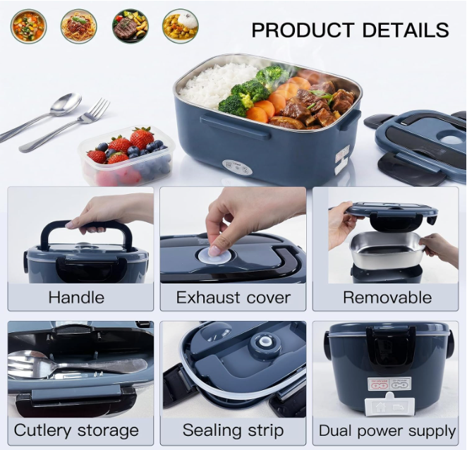 MEGAWISE 1.5L Electric Lunch Box, Suitable for Office and Car Use