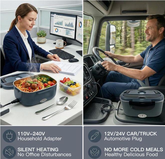 MEGAWISE 1.5L Electric Lunch Box, Suitable for Office and Car Use