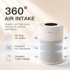 MEGAWISE Quiet Desktop Air Purifier, Featuring A Three-Stage Filtration System with H13-Grade HEPA Filter, Covers 700 Sq Ft, Ideal for Homes and Offices, Gray