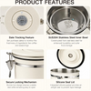 MEGAWISE Coffee Canister, 2.8L Airtight Stainless Steel Coffee Container with CO2 Valve, Date Tracker, Locking Lid, 304 Inner Bowl for Coffee Beans, Grounds, Tea, Sugar, Cream White
