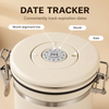 MEGAWISE Coffee Canister, 2.8L Airtight Stainless Steel Coffee Container with CO2 Valve, Date Tracker, Locking Lid, 304 Inner Bowl for Coffee Beans, Grounds, Tea, Sugar, Cream White