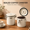 MEGAWISE Coffee Canister, 2.8L Airtight Stainless Steel Coffee Container with CO2 Valve, Date Tracker, Locking Lid, 304 Inner Bowl for Coffee Beans, Grounds, Tea, Sugar, Cream White