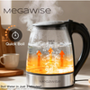 MEGAWISE Electric Kettle 2-Pack, 1.8L Glass, Fast Heating, Auto Shut-Off