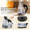 MEGAWISE Electric Kettle 2-Pack, 1.8L Glass, Fast Heating, Auto Shut-Off
