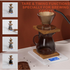 MEGAWISE Coffee Scale with Timer, Digital Pour Over Scale, 0.1g Increments up to 500g, 2kg Capacity, USB-C and AAA Dual Power, Tare, 4 Units, Count-Up and Countdown Timer, Tempered Glass, While