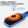 MEGAWISE Hair Straightener Brush, Ionic Ceramic Hair Straightening Brush for Frizzy Thick Hair, Heated Straightening Brush with MCH Fast Heat-Up, Anti-Scald, Auto Shut-Off, Dual Voltage, Gentian Blue