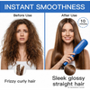MEGAWISE Hair Straightener Brush, Ionic Ceramic Hair Straightening Brush for Frizzy Thick Hair, Heated Straightening Brush with MCH Fast Heat-Up, Anti-Scald, Auto Shut-Off, Dual Voltage, Gentian Blue