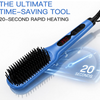 MEGAWISE Hair Straightener Brush, Ionic Ceramic Hair Straightening Brush for Frizzy Thick Hair, Heated Straightening Brush with MCH Fast Heat-Up, Anti-Scald, Auto Shut-Off, Dual Voltage, Gentian Blue
