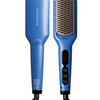 MEGAWISE Hair Straightener Brush, Ionic Ceramic Hair Straightening Brush for Frizzy Thick Hair, Heated Straightening Brush with MCH Fast Heat-Up, Anti-Scald, Auto Shut-Off, Dual Voltage, Gentian Blue