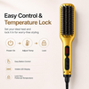 MEGAWISE Hair Straightener Brush, Ceramic Heated Brush for Home Styling