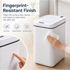 MEGAWISE Smart Garbage Can with Lid | Single-Battery Version | Rechargeable Battery Trash can| Fits Any Kitchen, Bathroom, Office or Home,Off-White