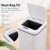 MEGAWISE Smart Garbage Can with Lid | Single-Battery Version | Rechargeable Battery Trash can| Fits Any Kitchen, Bathroom, Office or Home,Off-White