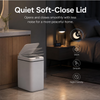 MEGAWISE Smart Garbage Can with Lid | Single-Battery Version | Rechargeable Battery Trash can| Fits Any Kitchen, Bathroom, Office or Home,Off-White