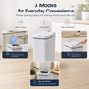 MEGAWISE Smart Garbage Can with Lid | Single-Battery Version | Rechargeable Battery Trash can| Fits Any Kitchen, Bathroom, Office or Home,Off-White