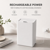 MEGAWISE 17L Black Rechargeable Smart Trash Can, Touchless Garbage Bin with Lid, ABS Wide Wastebasket for Bathroom, Bedroom, Office and Kitchen
