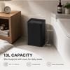 MEGAWISE 17L Black Rechargeable Smart Trash Can, Touchless Garbage Bin with Lid, ABS Wide Wastebasket for Bathroom, Bedroom, Office and Kitchen