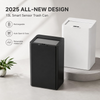 MEGAWISE 17L Black Rechargeable Smart Trash Can, Touchless Garbage Bin with Lid, ABS Wide Wastebasket for Bathroom, Bedroom, Office and Kitchen