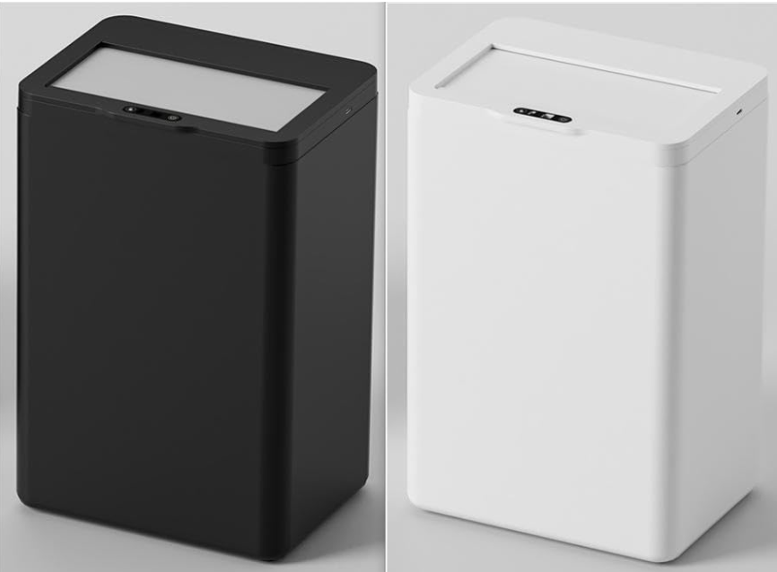 MEGAWISE 17L Black Rechargeable Smart Trash Can, Touchless Garbage Bin with Lid, ABS Wide Wastebasket for Bathroom, Bedroom, Office and Kitchen