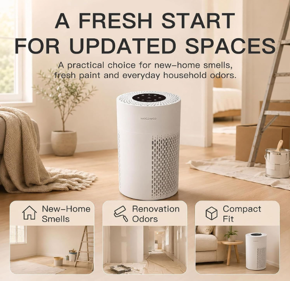 MEGAWISE Air Purifier for Home, Smart Hepa Filter Cleaner for Bedroom
