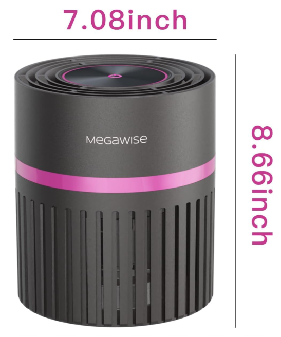 MEGAWISE Compact HEPA Air Purifier for Home, Office & Bedroom