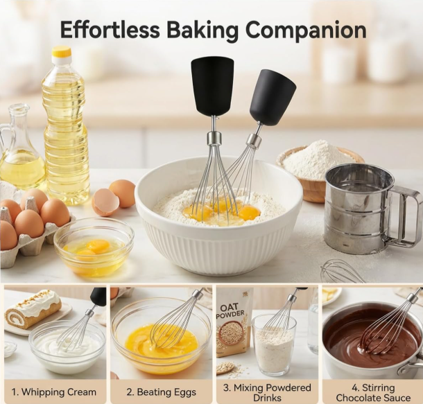 MEGAWISE Immersion Hand Blender, 1000W Stick Blender with Whisk