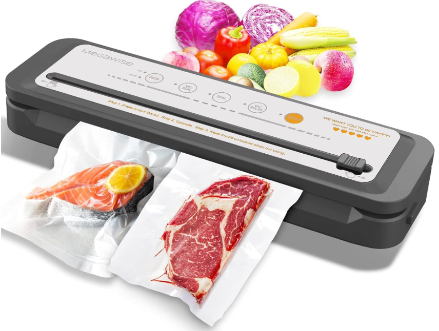 MEGAWISE 80kPa Food Vacuum Sealer with Built-In Cutter