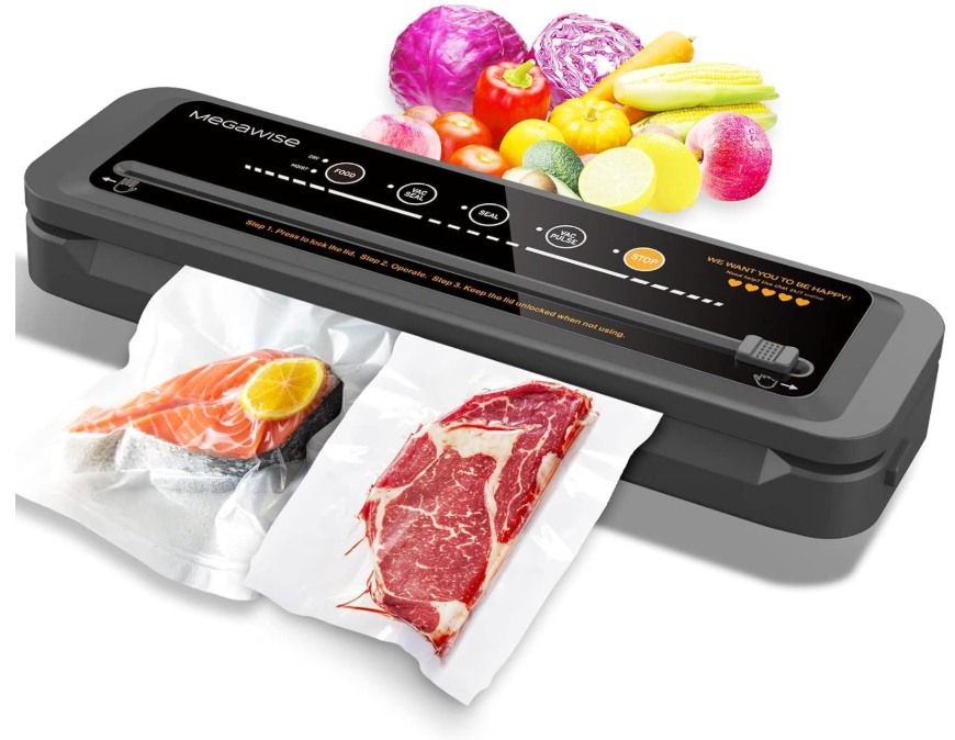 MEGAWISE Vacuum Sealer Machine, 80kPa Food Sealer with Cutter
