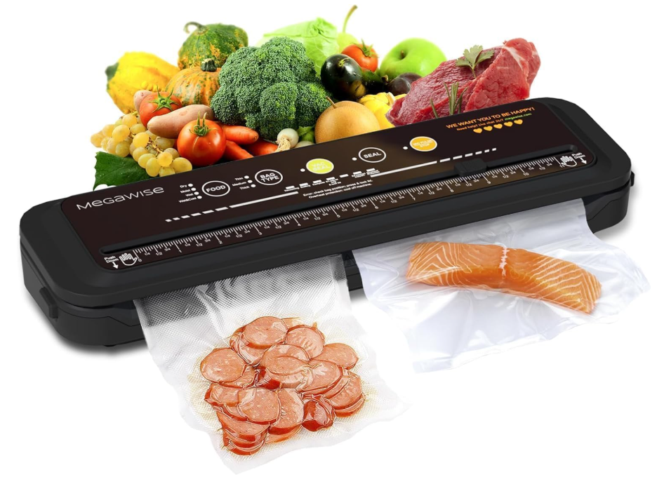 MEGAWISE 80kPa Food Vacuum Sealer with Built-In Cutter
