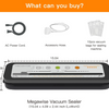 MegaWise Vacuum Sealer Machine, 80kPa Food Sealer with One-Touch Vacuum & Seal, Built-in Cutter and Bags, 4 Food Modes for Food Storage, Meal Prep, Meat, Seafood and Vegetables
