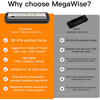 MegaWise Vacuum Sealer Machine, 80kPa Food Sealer with One-Touch Vacuum & Seal, Built-in Cutter and Bags, 4 Food Modes for Food Storage, Meal Prep, Meat, Seafood and Vegetables