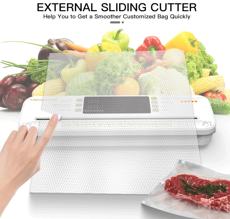 MEGAWISE vacuum sealer for food preservation, dry & moist modes, compact