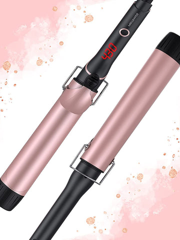 MegaWise Pro 1.5 inch Ceramic Hair Curling Iron, 20s PTC Fast Heating Tech, Anti-Scald Insulated Grip &Tip, Auto Shut Off and 360° Swivel Cord, 2 Clips and Heat-Resistant Glove Included