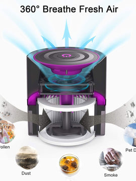 MEGAWISE EPI810 Desktop Air Purifier, True HEPA Filter Air Cleaner Updated 2023 Version