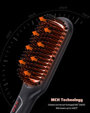 Load image into Gallery viewer, MEGAWISE Enhanced Ionic Anti-Scald Hair Straightener Brush with Universal Dual Voltage, MCH
