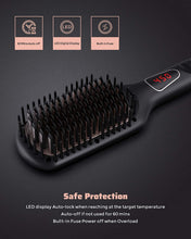 Load image into Gallery viewer, MEGAWISE Enhanced Ionic Anti-Scald Hair Straightener Brush with Universal Dual Voltage, MCH
