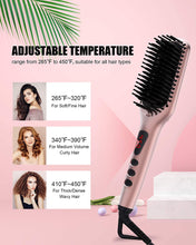 Load image into Gallery viewer, MeGaWise Enhanced Ionic Hair Straightener Brush with Universal Dual Voltage, Anti-Scald Straightening Comb
