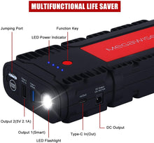 Load image into Gallery viewer, MEGAWISE 2500A Peak 21800mAh Car Battery Jump Starter (up to 8.0L Gas/6.5L Diesel Engines)
