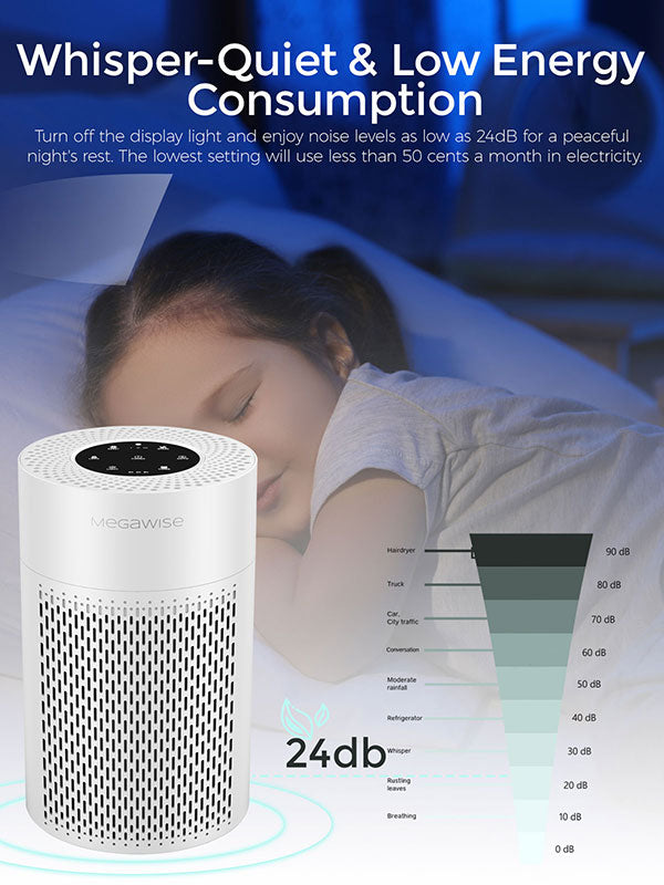 MegaWise Smart Air Purifier for Home Large Room with Smart Air Quality